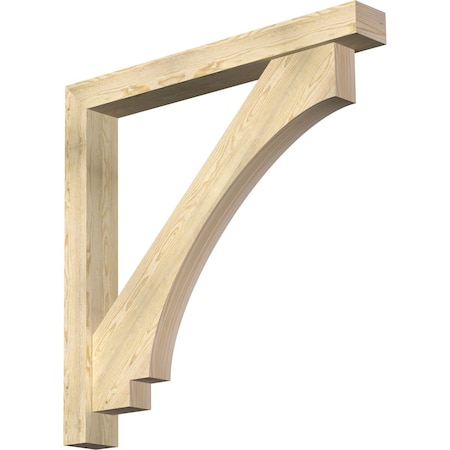 Ekena Millwork Imperial Block Rough Sawn Bracket w/ Offset Brace, Douglas Fir, 6"W x 48"D x 48"H BKT0604X48X48IMP05RDF